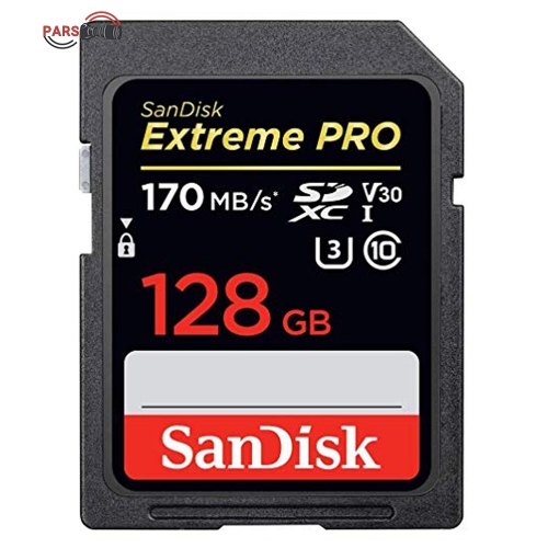 کارت حافظه SDXC سن دیسک مدل Extreme Pro V30 کلاس 10 استاندارد UHS-I U3 سرعت 170mbps ظرفیت 128 گیگابایت