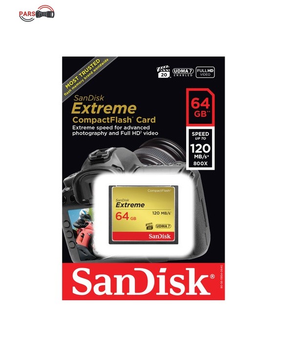 کارت حافظه CompactFlash سن دیسک مدل Extreme سرعت 800X 120MBps ظرفیت 64 گیگابایت